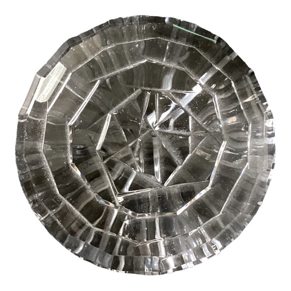 Domed Sculptured And Faceted Clear Lead Crystal Paperweight EUC - Picture 6 of 14